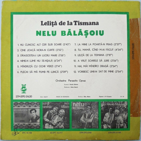 Nelu Bălășoiu – Leliță De La Tismana, (Disc Vinil) [1]