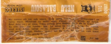 Nelu Bălășoiu - Leliță De La Tismana (Caseta Audio) [1]