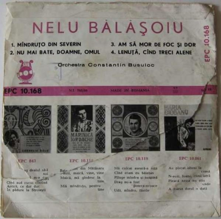 Nelu Bălășoiu - Mîndruțo Din Severin (Disc Vinil) [1]