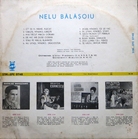 Nelu Bălășoiu – Nelu Bălășoiu, (Disc Vinil) [1]