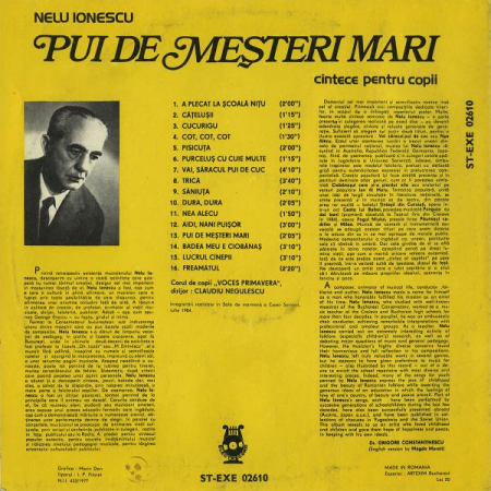Nelu Ionescu - Pui De Meșteri Mari, (Disc Vinil) [1]