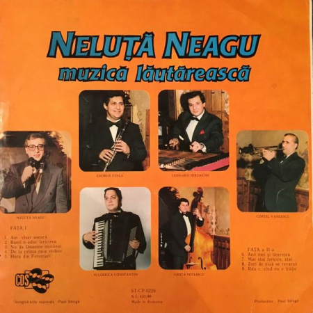 Neluță Neagu - Muzică Lăutăreasca, (Disc Vinil) [1]