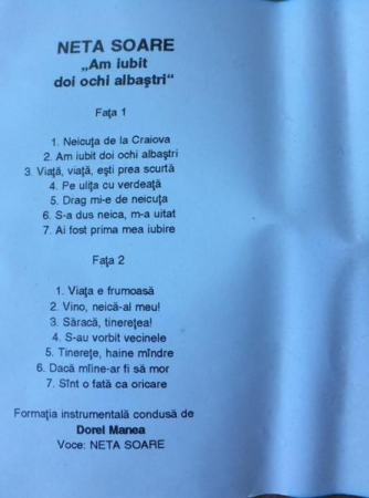 Neta Soare - Am Iubit Doi Ochi Albaștri (Caseta Audio) [1]