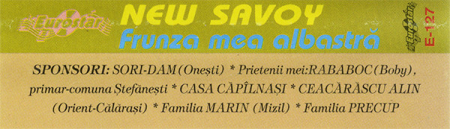 New Savoy* - Marian Nistor, Cristina Anania Nistor – Frunza Mea Albastră (CASETA) [1]