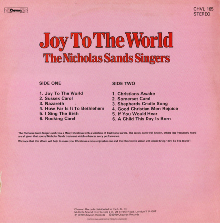 Nicholas Sands Singers – Joy To The World (Disc Vinil) [1]