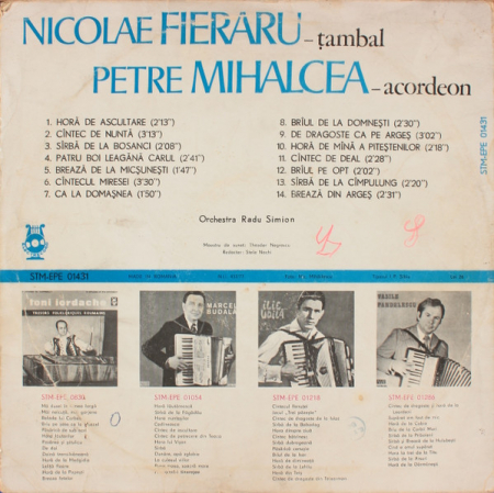 Nicolae Feraru - Nicolae Fieraru - Țambal, Petre Mihalcea - Acordeon, (Disc Vinil) [1]