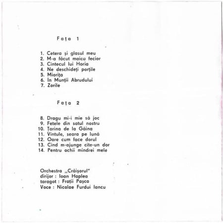 Nicolae Furdui Iancu - Cetera Și Glasul Meu, (Casetă Audio) [1]