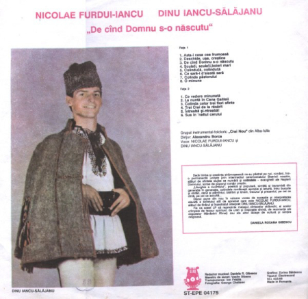 Nicolae Furdui-Iancu*, Dinu Iancu-Sălăjanu* – Colinde - De Cînd Domnu S-o Născutu (DISC VINIL) [1]