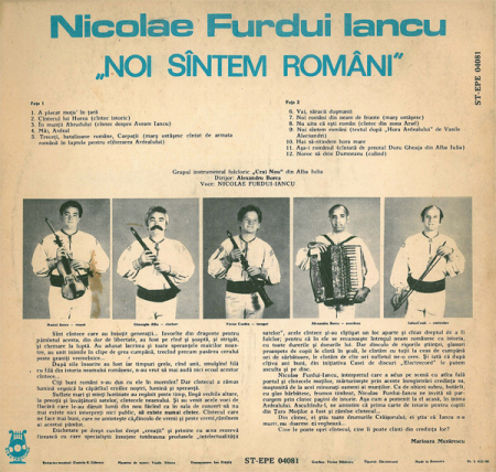Nicolae Furdui Iancu - Noi Sîntem Români, (Disc Vinil) [1]