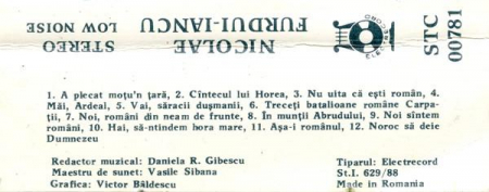 Nicolae Furdui Iancu - Noi Sîntem Români , (Casetă Audio) [1]