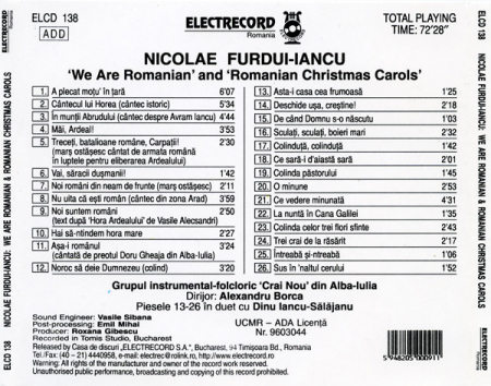 Nicolae Furdui Iancu - We Are Romanian / Romanian Christmas Carols , (CD) [1]