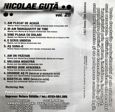 Nicolae Guță – Vol. 25 (CASETA) [1]