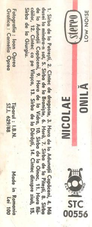Nicolae Onilă - Nicolae Onilă (Caseta Audio) [1]