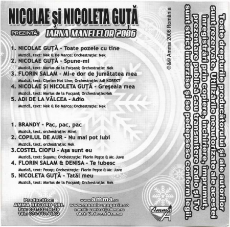 Nicolae Și Nicoleta Guță Prezintă: Iarna Manelelor 2006 , (Casetă Audio) [1]
