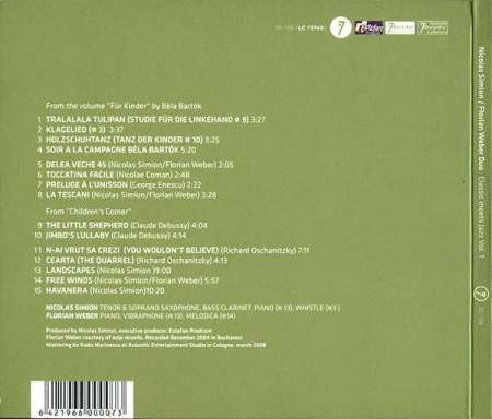 Nicolas Simion / Florian Weber Duo - Classic Meets Jazz Vol. I, (CD) [1]