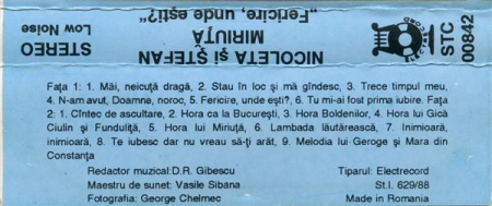 Nicoleta Toma - Fericire, Unde Ești? (Caseta Audio) [1]