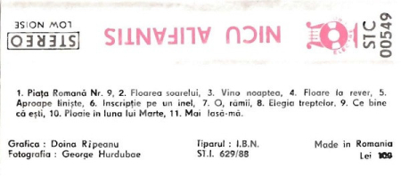 Nicu Alifantis – Piața Romană Nr. 9 (CASETA AUDIO) [1]