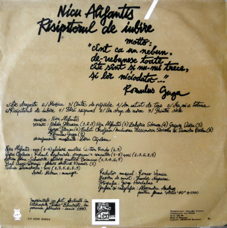 Nicu Alifantis - Risipitorul De Iubire, (Disc Vinil) [1]