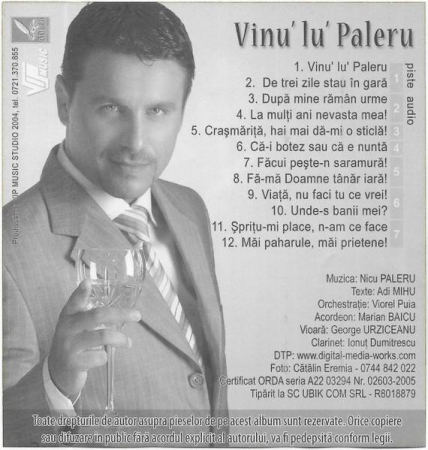 Nicu Paleru - Vinu' Lu' Paleru, (Casetă Audio) [1]