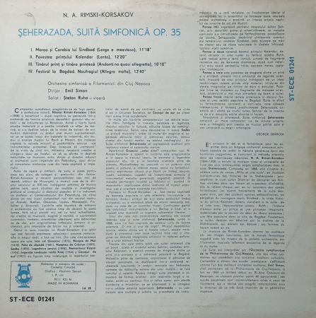 Nikolai Rimsky-Korsakov - Șeherazada, Suită Simfonică Op. 35, (Disc Vinil) [1]