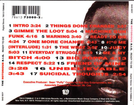 Notorious B.I.G. - Ready To Die (CD) [1]