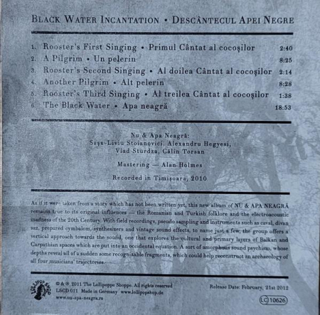 Nu & Apa Neagră - Descântecul Apei Negre / Black Water Incantation, (CD) [1]