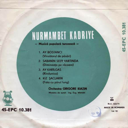 Nurmambet Kadriye - Muzică Populară Turcească (Disc Vinil) [1]