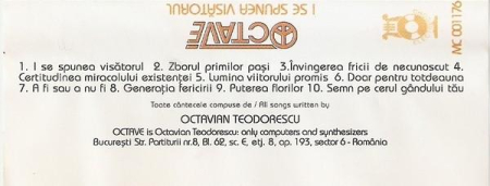 Octave - I Se Spunea Visătorul / They Used To Call Him The Dreamer, (Casetă Audio) [1]