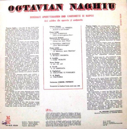 Octavian Naghiu - Berühmte Operettenarien Und Canzonette Di Napoli / Arii Celebre Din Operete Și Canțonete, (Disc Vinil) [1]
