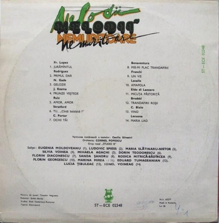 Orchestra Cornel Popescu - Melodii Nemuritoare, (Disc Vinil) [1]