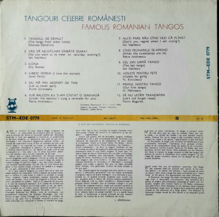 Orchestra Electrecord - Famous Romanian Tangos, (Disc Vinil) [1]