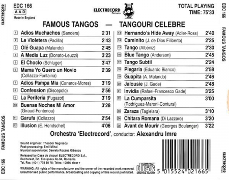 Orchestra Electrecord - Famous Tangos, (CD) [1]