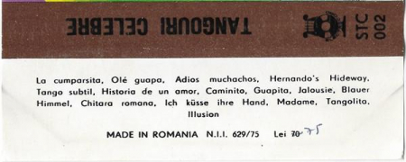 Orchestra Electrecord - Tangouri Celebre, (Casetă Audio) [1]