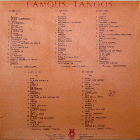 Orchestra Electrecord - Tangouri Celebre (Famous Tangos), (Disc Vinil) [1]