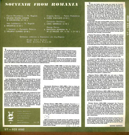 Orchestra simfonică a Filarmonicii Din Cluj-Napoca - Souvenir From Romania, (Disc Vinil) [1]