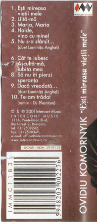 Ovidiu Komornyik - Ești Mireasa Vieții Mele , (Casetă Audio) [1]