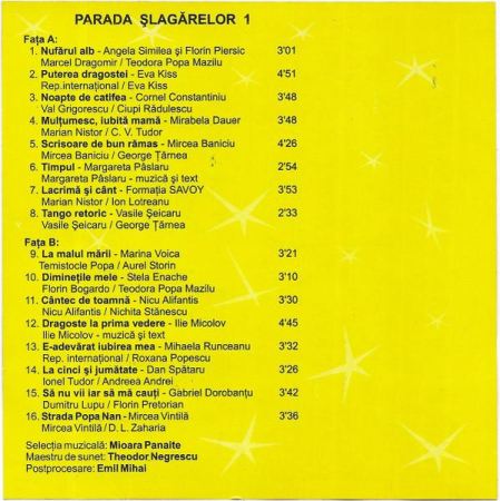 Parada Șlagărelor 1, (Casetă Audio) [1]