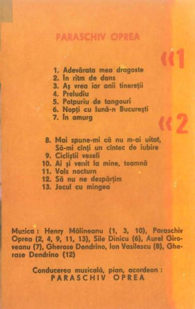 Paraschiv Oprea - Adevărata Mea Dragoste, (Casetă Audio) [1]