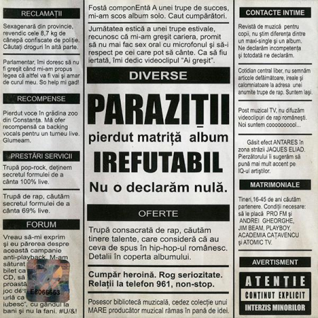 Hip-Hop - Paraziții - Irefutabil, (CD)