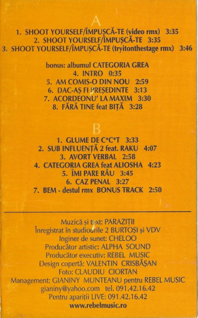 Paraziții - Shoot Yourself / Împușcă-te , (Casetă Audio) [1]