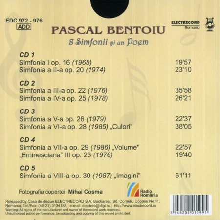 Pascal Bentoiu - 8 Simfonii Și Un Poem, (CD) [1]