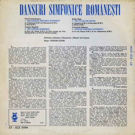 Paul Constantinescu - Dansuri Simfonice Românești, (Disc Vinil) [1]
