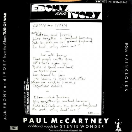 Paul McCartney - Ebony And Ivory (7 Inch), (Disc Vinil) [1]