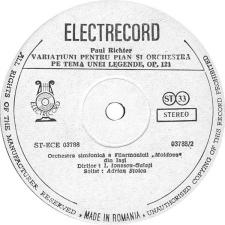 Paul Richter - Concerto For Piano And Orchestra / Variations For Piano And Orchestra, (Disc Vinil) [1]