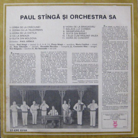 Paul Stîngă  - Paul Stîngă Și Orchestra Sa (Disc Vinil) [1]