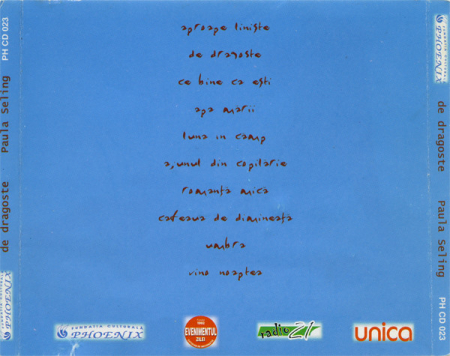 Paula Seling - De Dragoste (10 Cantece De Nicu Alifantis) , (CD) [1]