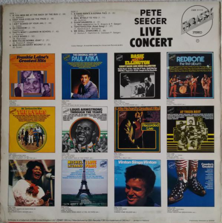 Pete Seeger - Live Concert, (Disc Vinil) [1]