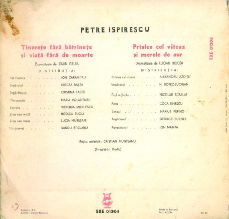 Petre Ispirescu - Basme - Tinerețe Fără Bătrînețe Și Viață Fără De Moarte / Prîslea Cel Viteaz Și Merele De Aur [1]