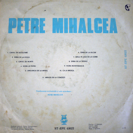 Petre Mihalcea – Acordeon, (Disc Vinil) [1]