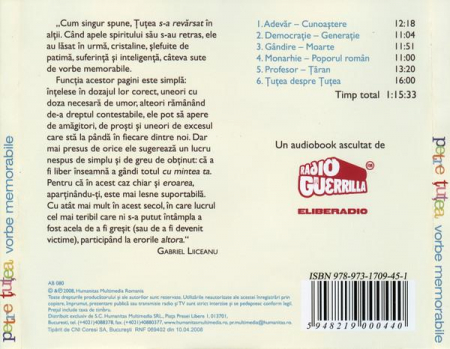 Petre Țuțea - Vorbe Memorabile , (CD) [1]